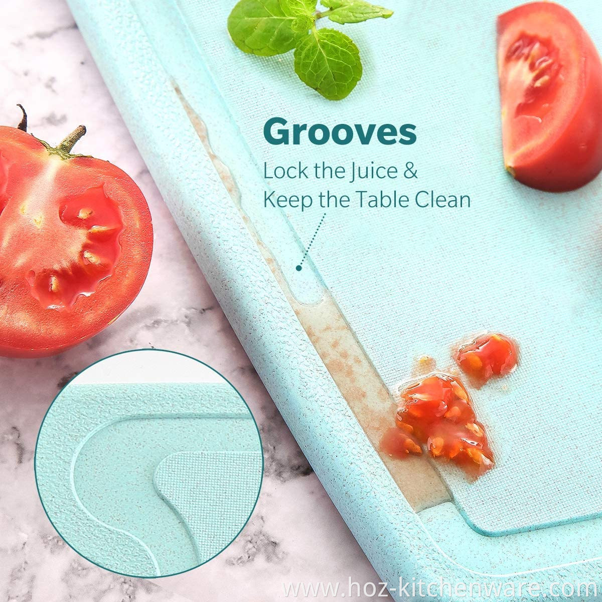 Vegetable Non Slip Wheat Straw Plastic Chopping Board Large Plastic Cutting Board HOZ Kitchenware Household Products